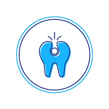 Kırık diş simgesi beyaz arka planda izole edilmiş. Diş problemi ikonu. Diş sağlığı sembolü. Vektör.