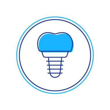 Doldurulmuş dış hat implant simgesi beyaz arkaplanda izole edildi. Vektör.