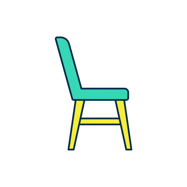 Filled Outline Chair Icon Isolated White Background Vector — 图库矢量图片