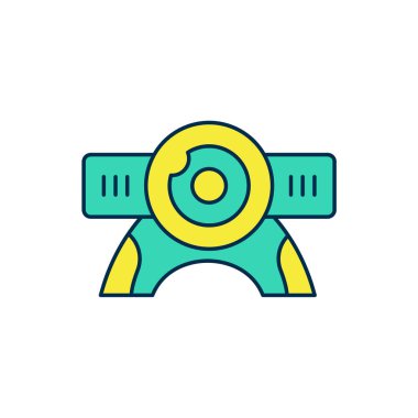 Doldurulmuş web kamera simgesi beyaz arkaplanda izole edildi. Sohbet kamerası. Web kamerası simgesi. Vektör.