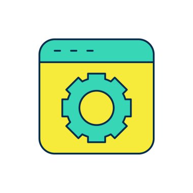 Doldurulmuş ana hat Tarayıcı ayarı simgesi beyaz arkaplanda izole edildi. Ayarlama, servis, bakım, onarım, onarım. Vektör.