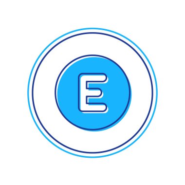 Doldurulmuş Pusula Batı simgesi beyaz arkaplanda izole edildi. Rüzgâr yön bulma sembolü. Rüzgar gül işareti. Vektör.