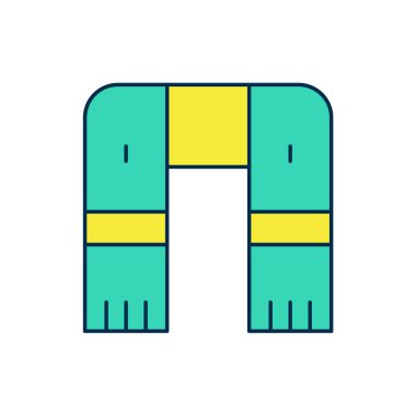 Beyaz arkaplanda kışın eşarp simgesi oluşturuldu. Vektör.