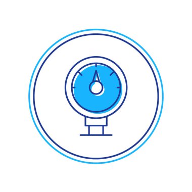 Doldurulmuş motor gaz göstergesi simgesi beyaz arkaplanda izole edildi. Yakıt göstergesi boş. Tam depo göstergesi. Vektör.