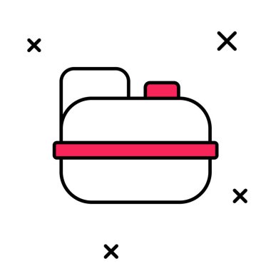 Beyaz arka planda izole edilmiş benzin ikonu için ana hatlı teneke kutu. Dizel gaz ikonu. Vektör.