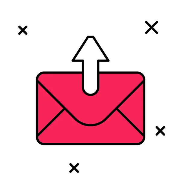 Filled Outline Mail Mail Icon Isolated White Background Envelope Symbol — 图库矢量图片