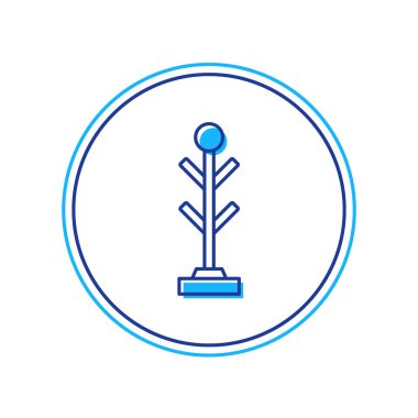 Doldurulmuş ana hatlı kürk standı simgesi beyaz arkaplanda izole edildi. Vektör.