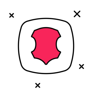 Beyaz arkaplanda izole edilmiş ana hatlı deri simgesi. Vektör.