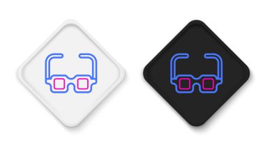 Çizgi Gözlüğü simgesi beyaz arkaplanda izole edildi. Gözlük çerçevesi sembolü. Renkli taslak konsepti. Vektör