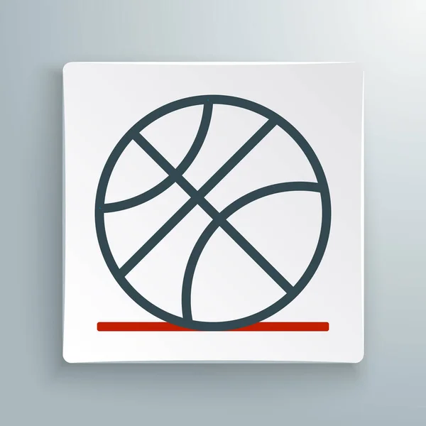 Ligne Icône Balle Basket Ball Isolé Sur Fond Blanc Symbole — Image vectorielle