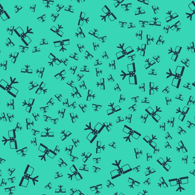 Siyah bongo davul ikonu yeşil arka planda izole edilmiş pürüzsüz desen. Müzik aleti sembolü. Vektör