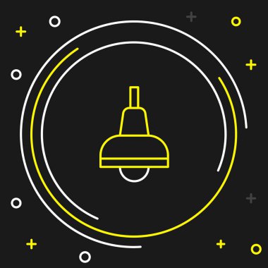 Lamba asma simgesi siyah arkaplanda izole edildi. Tavan lambası ampulü. Renkli taslak konsepti. Vektör.