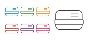 Kredi kartı simgesini beyaz arkaplanda ayır. Çevrimiçi ödeme. Nakit çekilmesi. Finansal operasyonlar. Alışveriş tabelası. Simgeleri renklendirin. Vektör.