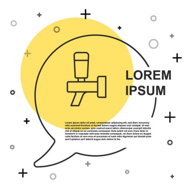 Beyaz arkaplanda siyah çizgi bira ikonu izole edildi. Rastgele dinamik şekiller. Vektör.