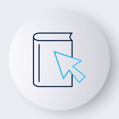 Çevrimiçi Kitap simgesi beyaz arkaplanda izole edildi. İnternet eğitimi konsepti, e-öğrenme kaynakları, uzak online kurslar. Renkli taslak konsepti. Vektör