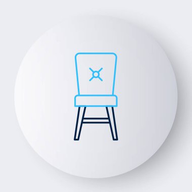 Çizgi Sandalyesi simgesi beyaz arkaplanda izole edildi. Renkli taslak konsepti. Vektör