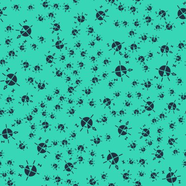 Siyah Trigonometrik daire simgesi yeşil arkaplanda izole edilmiş. Vektör