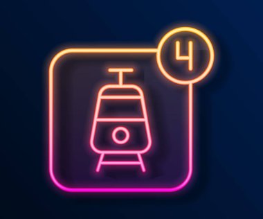 Parlayan neon hattı Online bilet rezervasyonu ve uygulama arayüzü simgesi satın alma siyah arkaplanda izole edildi. E-bilet siparişi. Elektronik tren bileti ekranda. Vektör