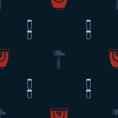 Demirci fırını, Hammer ve Rasp metal dosyalarını pürüzsüz desen üzerine ayarla. Vektör