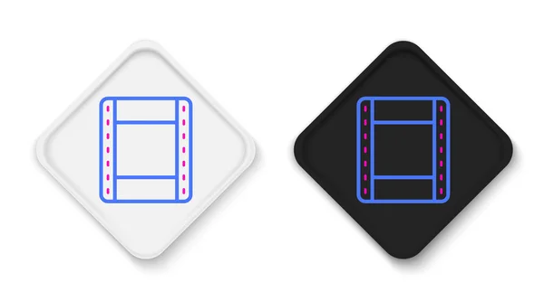 Línea Reproducir icono de vídeo aislado sobre fondo blanco. Señal de tira de película. Concepto de esquema colorido. Vector — Vector de stock