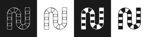Impostare l'icona del gioco da tavolo isolato su sfondo bianco e nero. Vettore — Vettoriale Stock