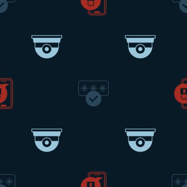 Mobil kilidi, parola koruması ve güvenlik kamerasını kusursuz bir şekilde ayarla. Vektör