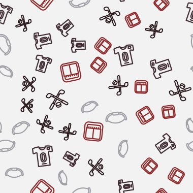 Buz hokeyi sopaları ve puck, futbol forması tişörtü, ortaçağ yayları ve spor mekanik skorbordu. Vektör