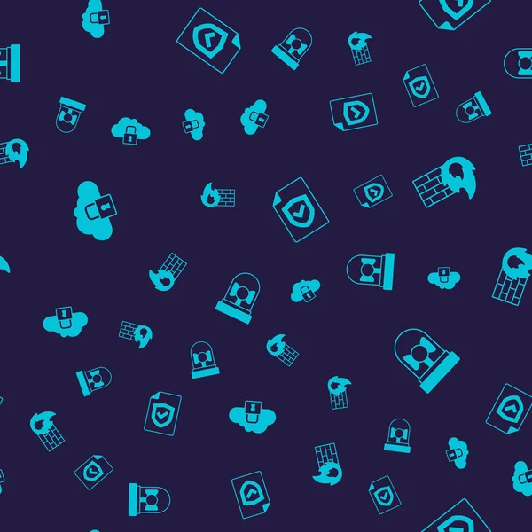 Bulut bilgisayar kilidini, güvenlik duvarını, güvenlik duvarını kalkan ve alarm zilini sorunsuz bir şekilde çalıştır. Vektör