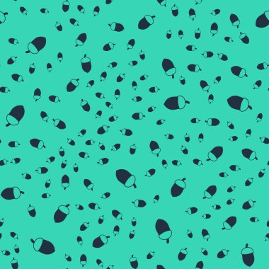 Siyah meşe palamudu ikonu yeşil arka planda izole edilmiş pürüzsüz desen. Vektör