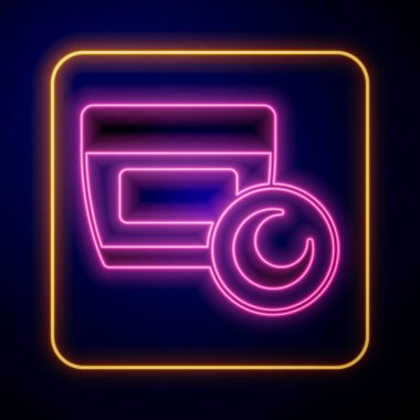 Parlayan neon kremi ya da siyah arkaplanda izole edilmiş losyon kozmetik tüp ikonu. Kadınlar için vücut bakım ürünleri. Vektör