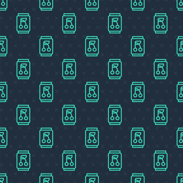 Yeşil çizgi Soda mavi arka planda izole edilmiş kusursuz desen oluşturabilir. Vektör