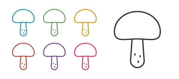 Impostare linea icona fungo isolato su sfondo bianco. Set icone colorate. Vettore — Vettoriale Stock