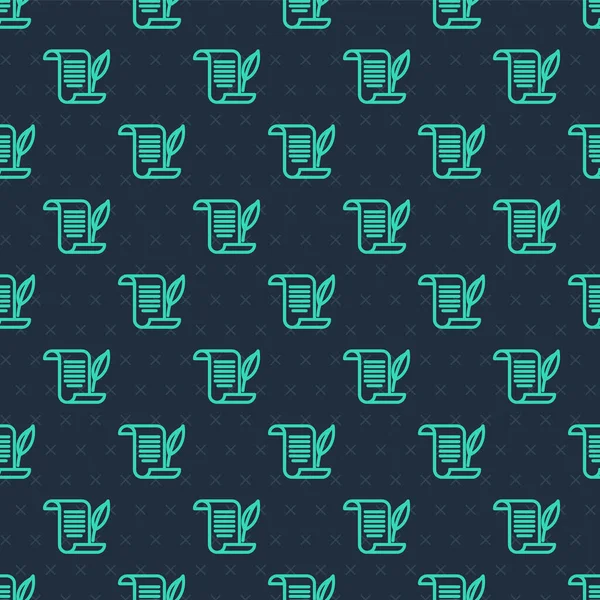 Yeşil Hat Zarfı, üzerinde noel partisi davetiye kartı simgesi olan mavi arka planda kusursuz desen izole edildi. Mutlu Noeller ve mutlu yıllar. Vektör