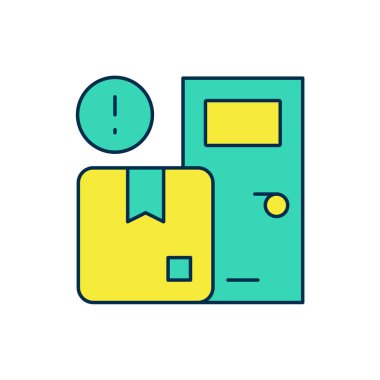 Doldurulmuş ev dağıtım servisi simgesi beyaz arkaplanda izole edildi. Vektör