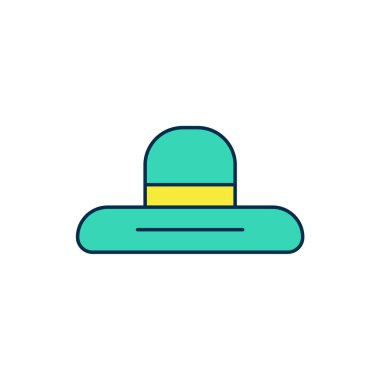 Bahçıvan, çiftçi ya da tarımsal işçi şapkası ikonu beyaz arka planda izole edilmiş. Vektör