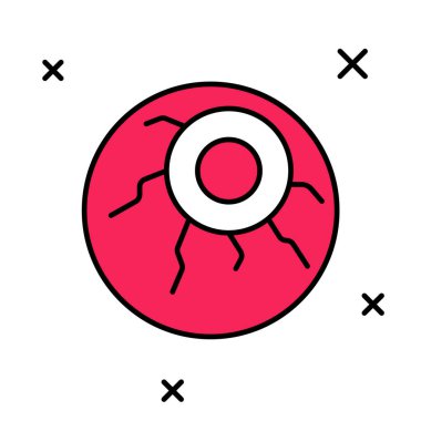 Doldurulmuş göz simgesi beyaz arkaplanda izole edildi. Mutlu Cadılar Bayramı Partisi. Vektör