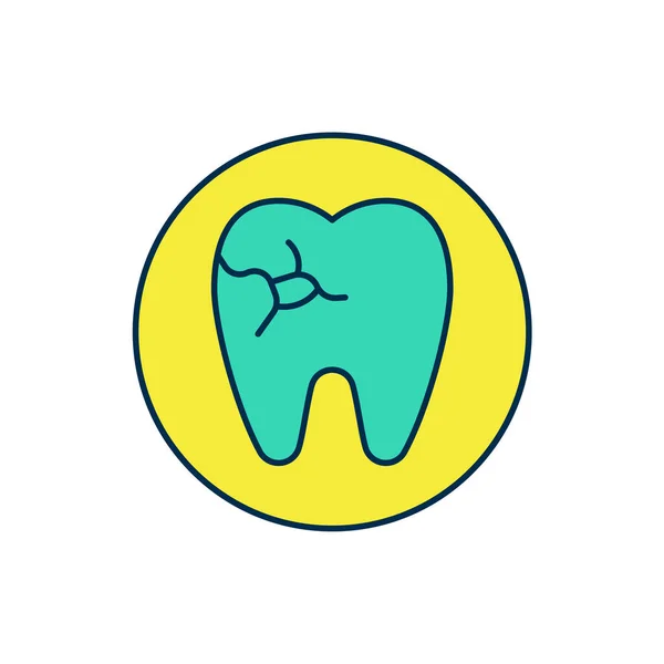 필터링된 윤곽은 Tooth 의 캐미 아이콘을 흰색 배경에 분리 한 것이다. 치아가 썩는다. Vector — 스톡 벡터
