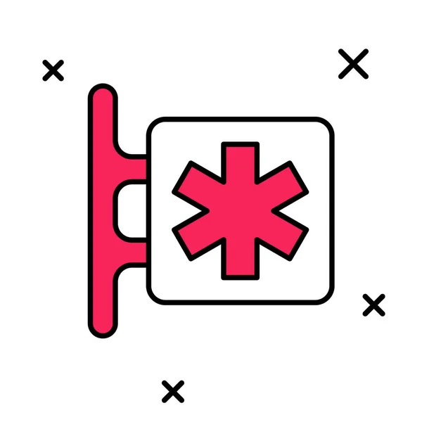 Profilo riempito Simbolo medico dell'icona Emergenza - Stella della Vita isolata su sfondo bianco. Vettore — Vettoriale Stock