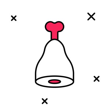 Doldurulmuş tavuk budu simgesi beyaz arka planda izole edilmiş. Tavuk budu. Vektör