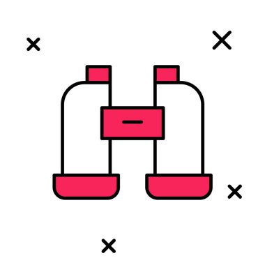Doldurulmuş Dürbün simgesi beyaz arkaplanda izole edildi. Yazılım işareti bul. Casus ekipman sembolü. Vektör
