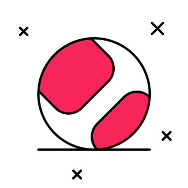 Beyzbol topu simgesi dolduruldu, beyaz arkaplanda izole edildi. Vektör