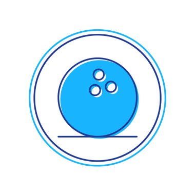 Doldurulmuş bovling topu simgesi beyaz arkaplanda izole edildi. Spor malzemeleri. Vektör