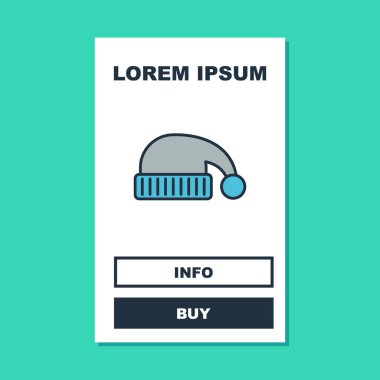 Turkuaz arka planda izole edilmiş Uyuyan Şapka simgesi. Uyumak için şapka. Vektör