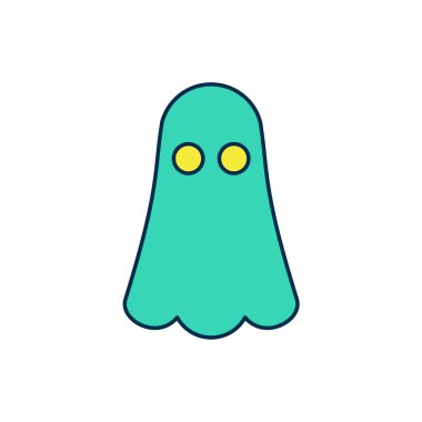 Doldurulmuş Hayalet simgesi beyaz arkaplanda izole edildi. Mutlu Cadılar Bayramı Partisi. Vektör
