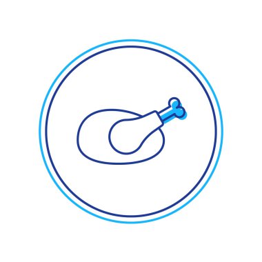 Ana hatlarıyla doldurulmuş hindi ya da beyaz arka planda izole edilmiş tavuk ikonu. Vektör