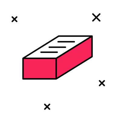 Doldurulmuş Brick simgesi beyaz arkaplanda izole edildi. Vektör