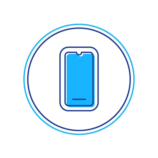 記入アウトラインスマートフォン、白い背景に隔離された携帯電話のアイコン。ベクトル — ストックベクタ