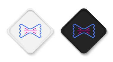 Beyaz arkaplanda çizgi makarna simgesi izole edildi. İtalyan mutfağı. Renkli taslak konsepti. Vektör