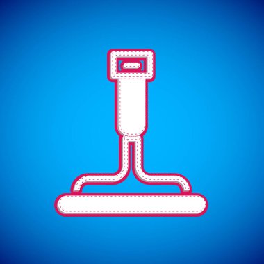 Mavi arka planda izole edilmiş pencere simgesi için kauçuk temizleme hizmeti. Silecek, kazıyıcı, silecek. Vektör