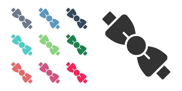 Black Bow tie icon isolated on white background. Set icons colorful. Vector